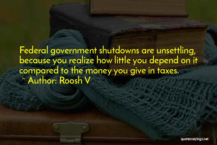 Roosh V Quotes: Federal Government Shutdowns Are Unsettling, Because You Realize How Little You Depend On It Compared To The Money You Give