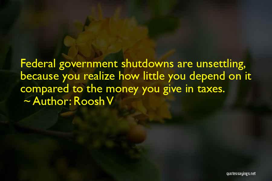 Roosh V Quotes: Federal Government Shutdowns Are Unsettling, Because You Realize How Little You Depend On It Compared To The Money You Give