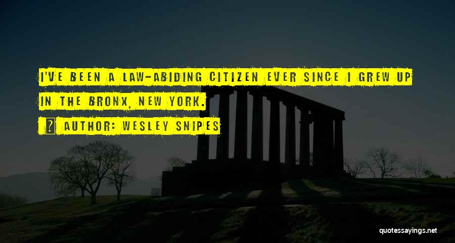 Wesley Snipes Quotes: I've Been A Law-abiding Citizen Ever Since I Grew Up In The Bronx, New York.