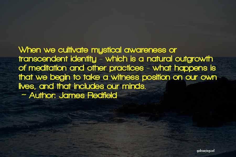 James Redfield Quotes: When We Cultivate Mystical Awareness Or Transcendent Identity - Which Is A Natural Outgrowth Of Meditation And Other Practices -