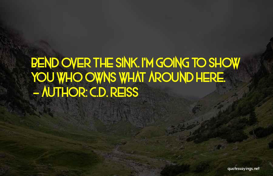 C.D. Reiss Quotes: Bend Over The Sink. I'm Going To Show You Who Owns What Around Here.