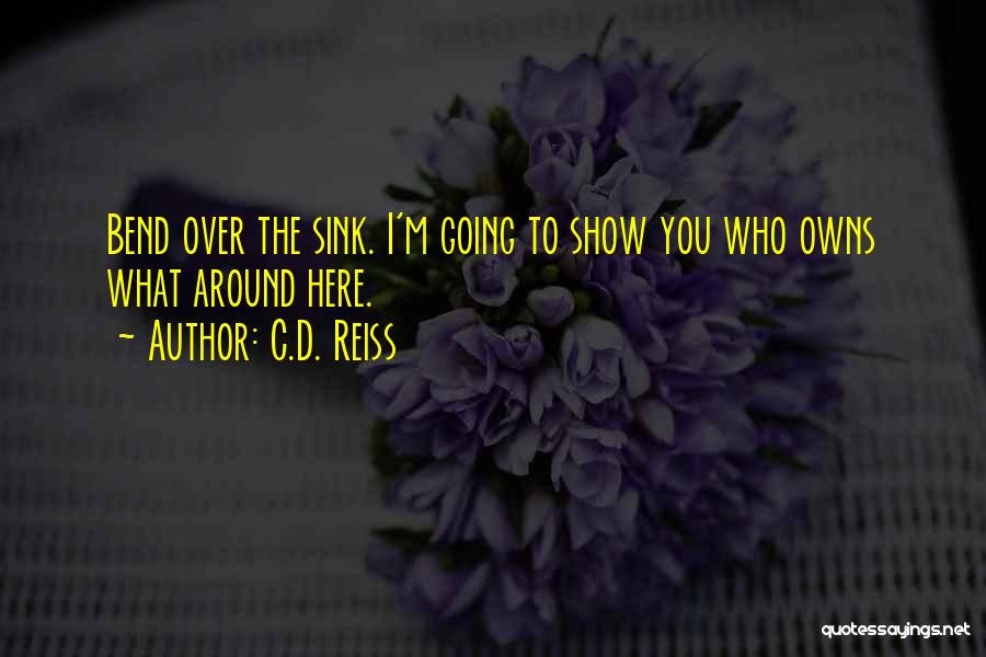 C.D. Reiss Quotes: Bend Over The Sink. I'm Going To Show You Who Owns What Around Here.