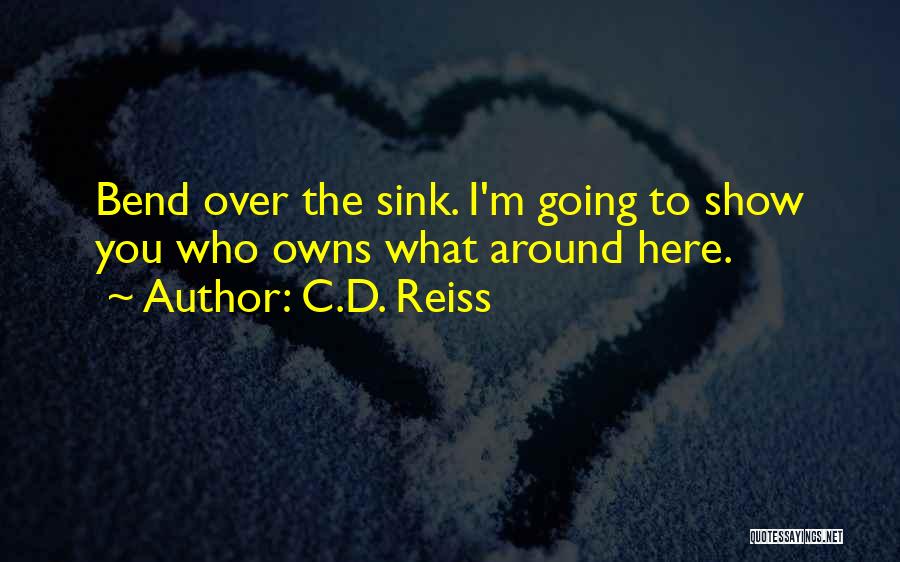 C.D. Reiss Quotes: Bend Over The Sink. I'm Going To Show You Who Owns What Around Here.