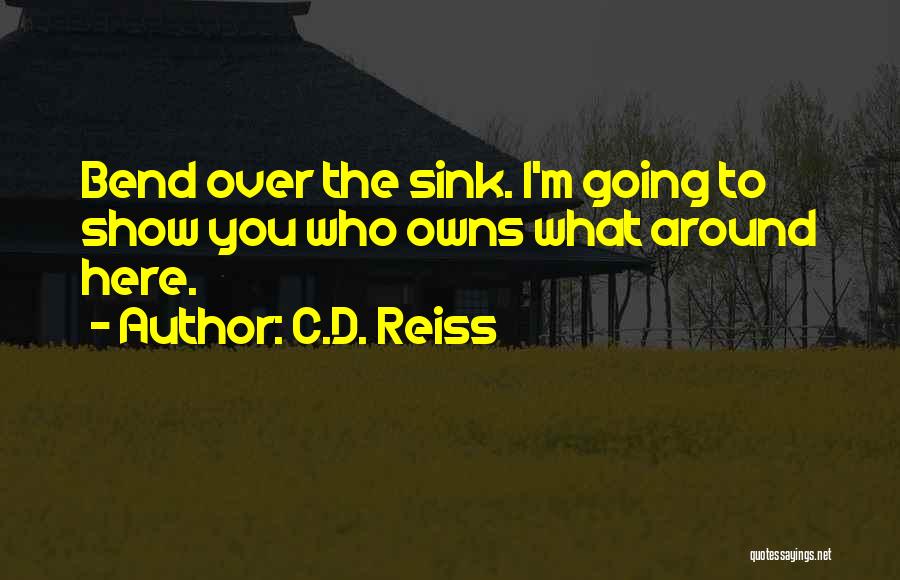 C.D. Reiss Quotes: Bend Over The Sink. I'm Going To Show You Who Owns What Around Here.