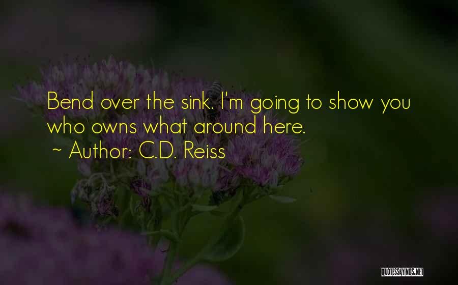 C.D. Reiss Quotes: Bend Over The Sink. I'm Going To Show You Who Owns What Around Here.