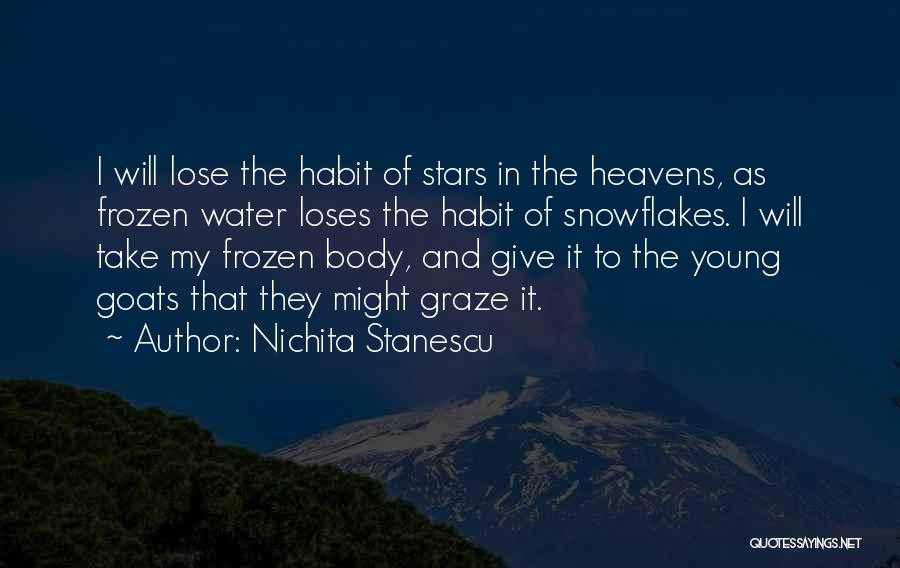 Nichita Stanescu Quotes: I Will Lose The Habit Of Stars In The Heavens, As Frozen Water Loses The Habit Of Snowflakes. I Will