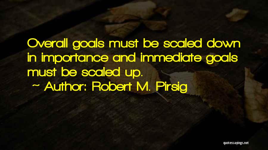 Robert M. Pirsig Quotes: Overall Goals Must Be Scaled Down In Importance And Immediate Goals Must Be Scaled Up.