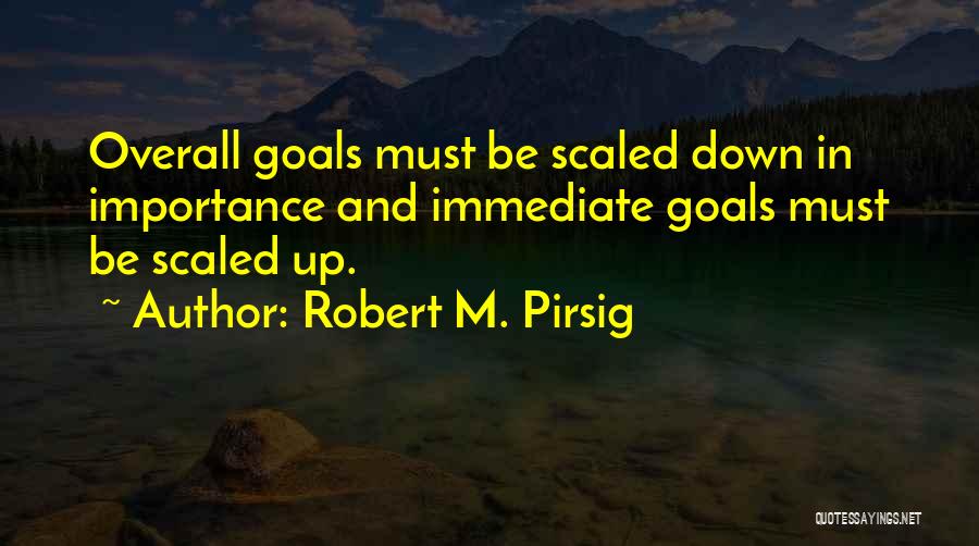 Robert M. Pirsig Quotes: Overall Goals Must Be Scaled Down In Importance And Immediate Goals Must Be Scaled Up.