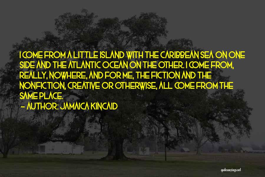 Jamaica Kincaid Quotes: I Come From A Little Island With The Caribbean Sea On One Side And The Atlantic Ocean On The Other.