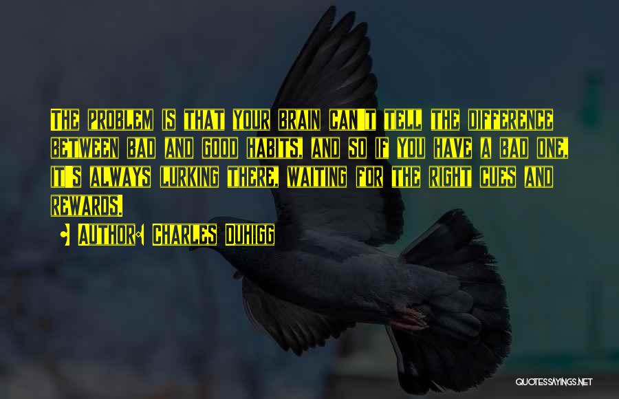 Charles Duhigg Quotes: The Problem Is That Your Brain Can't Tell The Difference Between Bad And Good Habits, And So If You Have
