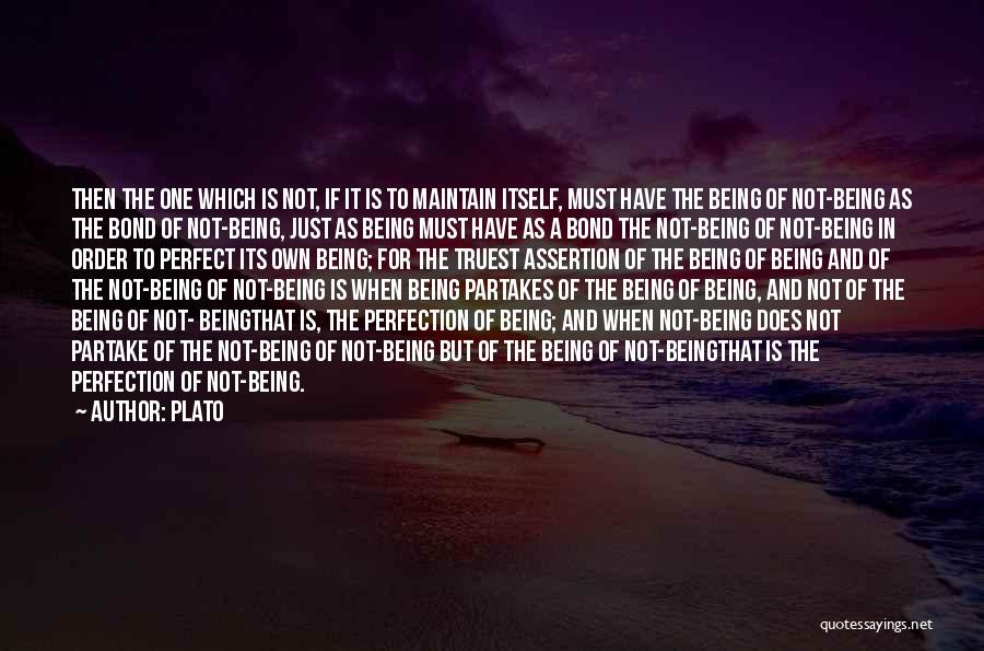 Plato Quotes: Then The One Which Is Not, If It Is To Maintain Itself, Must Have The Being Of Not-being As The