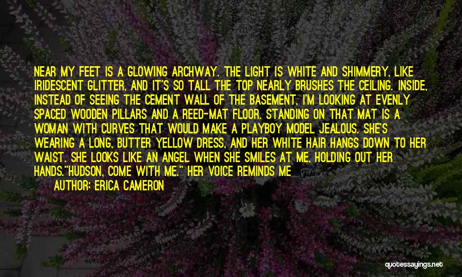 Erica Cameron Quotes: Near My Feet Is A Glowing Archway. The Light Is White And Shimmery, Like Iridescent Glitter, And It's So Tall