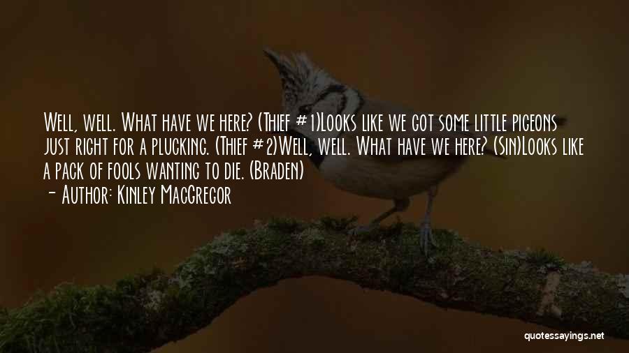 Kinley MacGregor Quotes: Well, Well. What Have We Here? (thief #1)looks Like We Got Some Little Pigeons Just Right For A Plucking. (thief