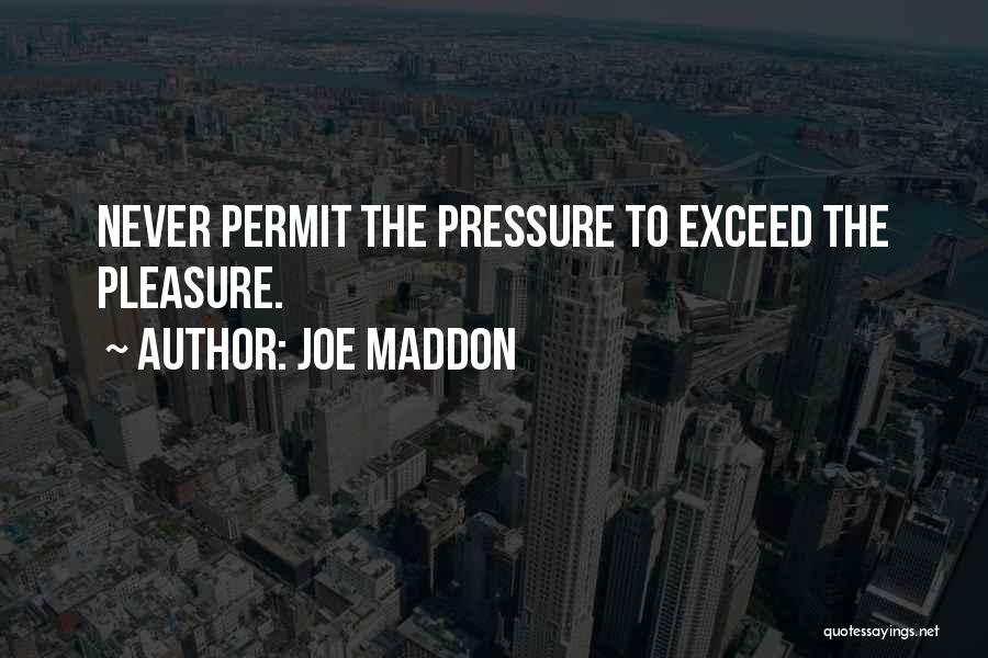 Joe Maddon Quotes: Never Permit The Pressure To Exceed The Pleasure.