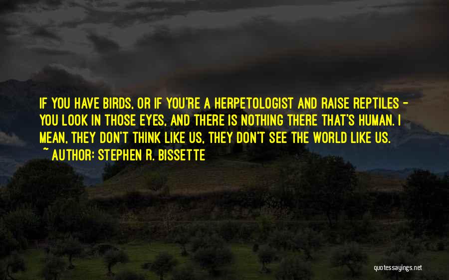 Stephen R. Bissette Quotes: If You Have Birds, Or If You're A Herpetologist And Raise Reptiles - You Look In Those Eyes, And There