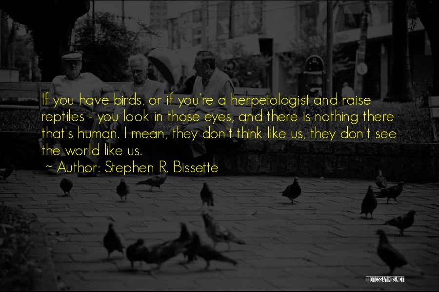 Stephen R. Bissette Quotes: If You Have Birds, Or If You're A Herpetologist And Raise Reptiles - You Look In Those Eyes, And There