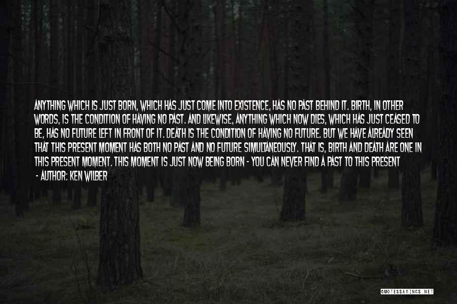 Ken Wilber Quotes: Anything Which Is Just Born, Which Has Just Come Into Existence, Has No Past Behind It. Birth, In Other Words,