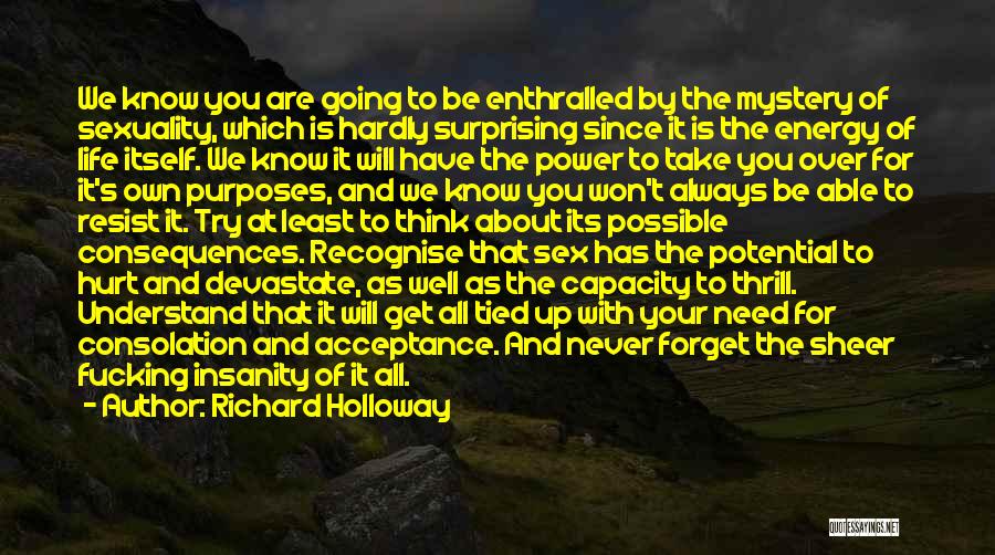 Richard Holloway Quotes: We Know You Are Going To Be Enthralled By The Mystery Of Sexuality, Which Is Hardly Surprising Since It Is