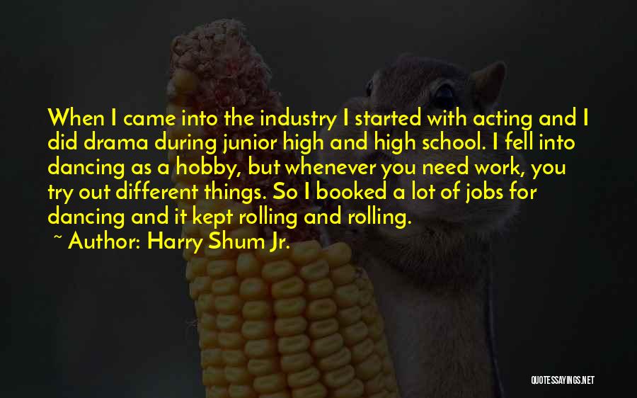 Harry Shum Jr. Quotes: When I Came Into The Industry I Started With Acting And I Did Drama During Junior High And High School.
