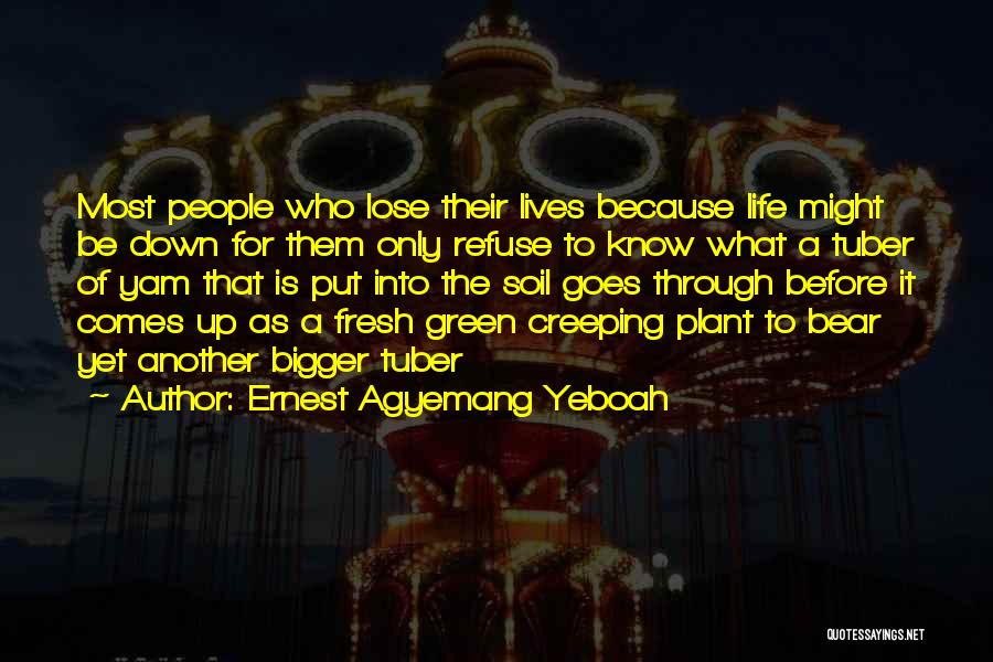 Ernest Agyemang Yeboah Quotes: Most People Who Lose Their Lives Because Life Might Be Down For Them Only Refuse To Know What A Tuber