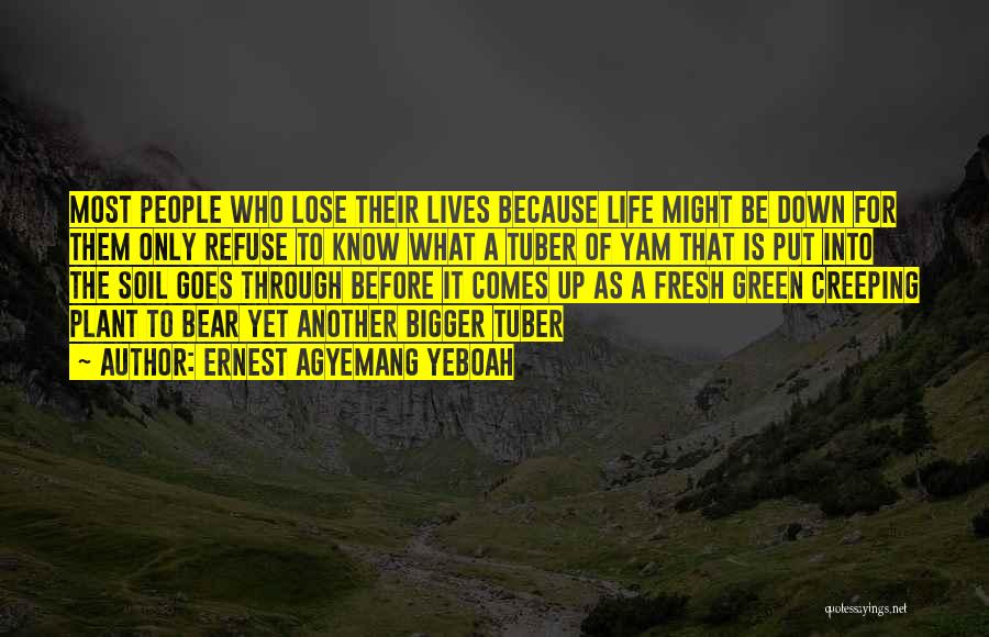 Ernest Agyemang Yeboah Quotes: Most People Who Lose Their Lives Because Life Might Be Down For Them Only Refuse To Know What A Tuber