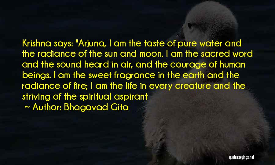 Bhagavad Gita Quotes: Krishna Says: Arjuna, I Am The Taste Of Pure Water And The Radiance Of The Sun And Moon. I Am