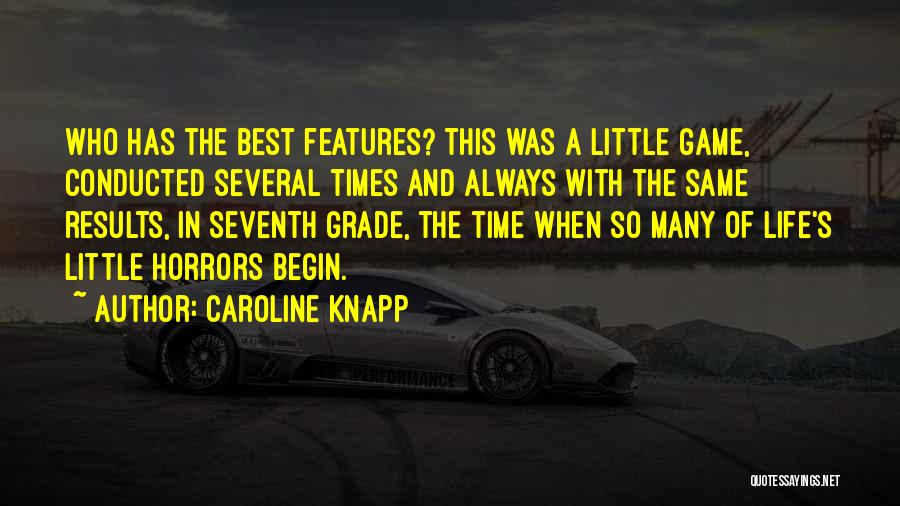 Caroline Knapp Quotes: Who Has The Best Features? This Was A Little Game, Conducted Several Times And Always With The Same Results, In