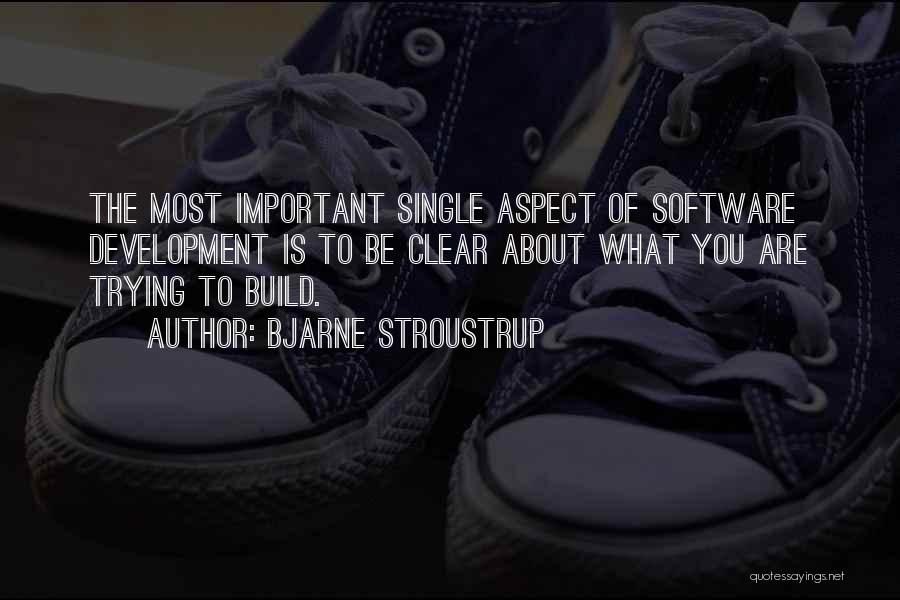 Bjarne Stroustrup Quotes: The Most Important Single Aspect Of Software Development Is To Be Clear About What You Are Trying To Build.