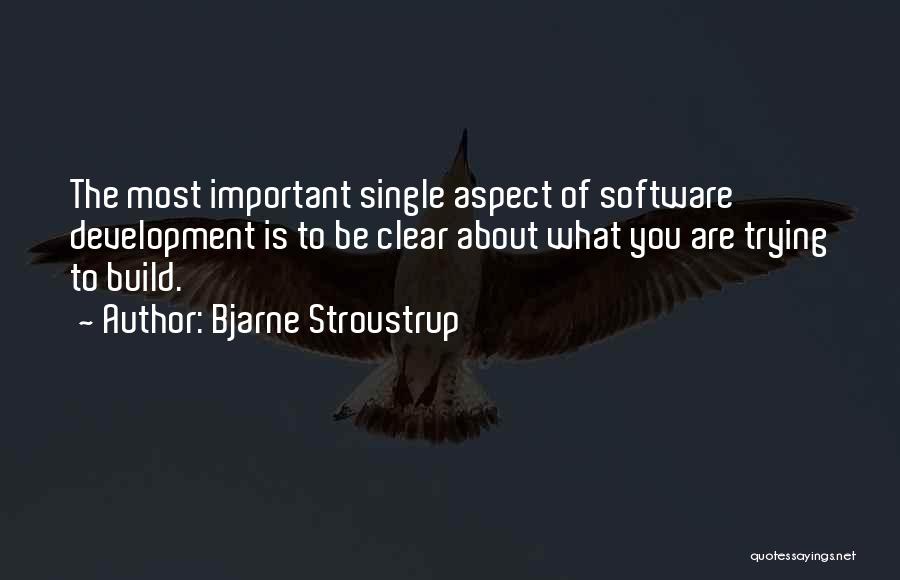 Bjarne Stroustrup Quotes: The Most Important Single Aspect Of Software Development Is To Be Clear About What You Are Trying To Build.