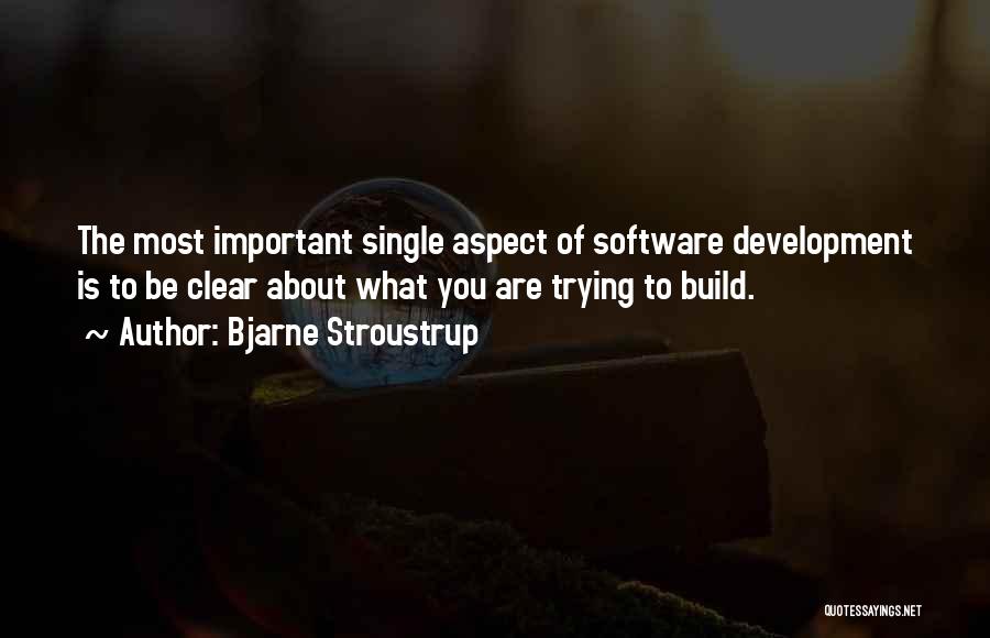 Bjarne Stroustrup Quotes: The Most Important Single Aspect Of Software Development Is To Be Clear About What You Are Trying To Build.