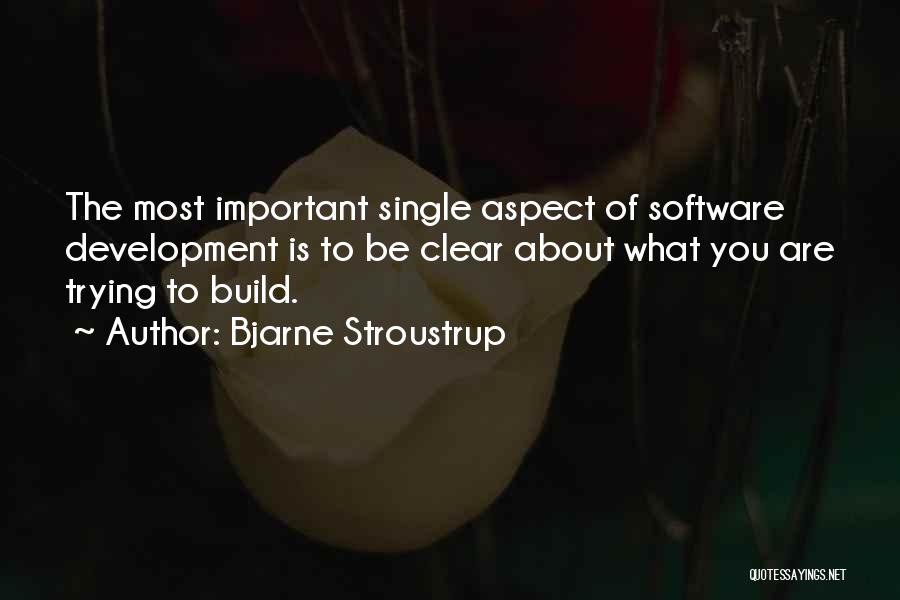 Bjarne Stroustrup Quotes: The Most Important Single Aspect Of Software Development Is To Be Clear About What You Are Trying To Build.