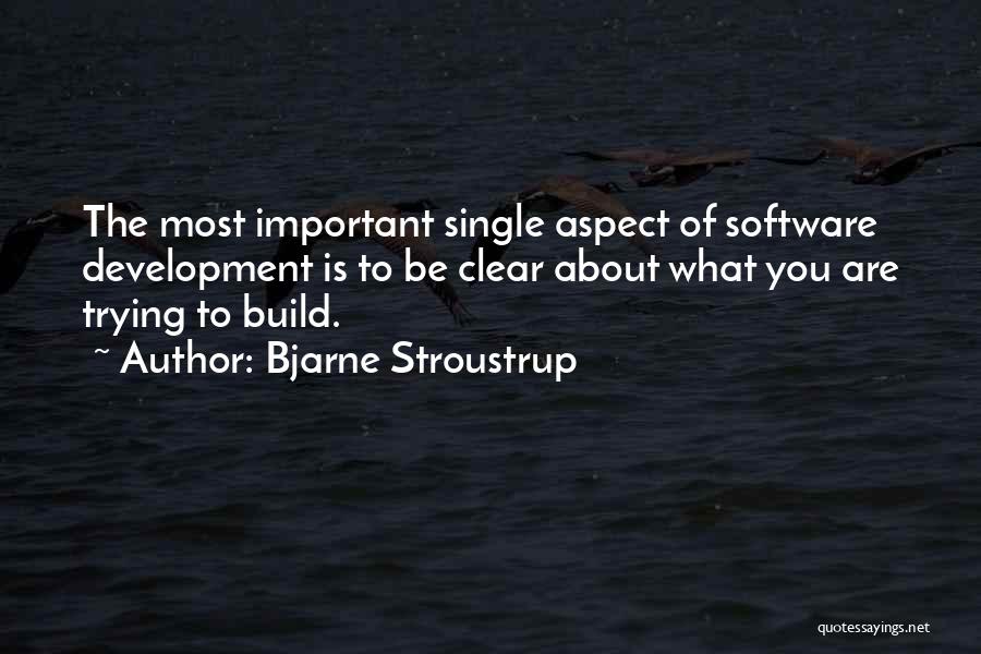 Bjarne Stroustrup Quotes: The Most Important Single Aspect Of Software Development Is To Be Clear About What You Are Trying To Build.