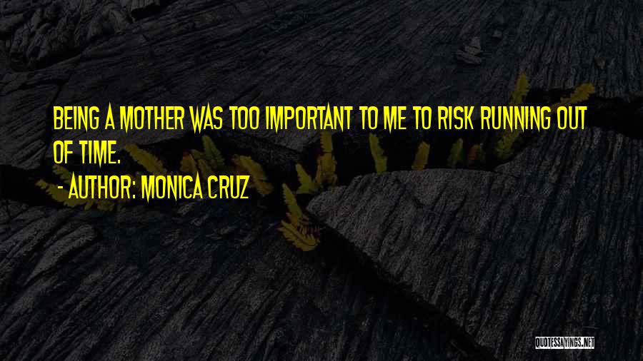 Monica Cruz Quotes: Being A Mother Was Too Important To Me To Risk Running Out Of Time.