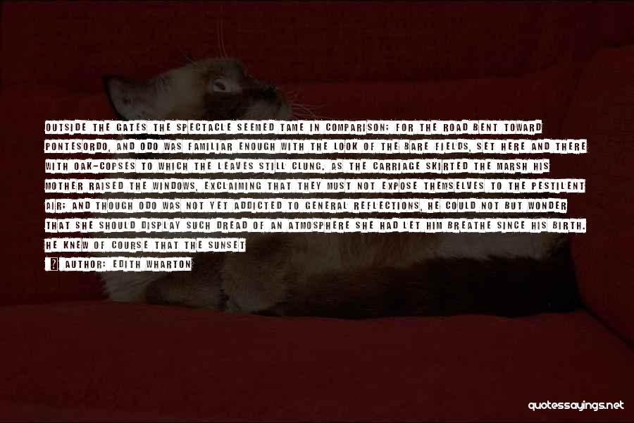 Edith Wharton Quotes: Outside The Gates The Spectacle Seemed Tame In Comparison; For The Road Bent Toward Pontesordo, And Odo Was Familiar Enough