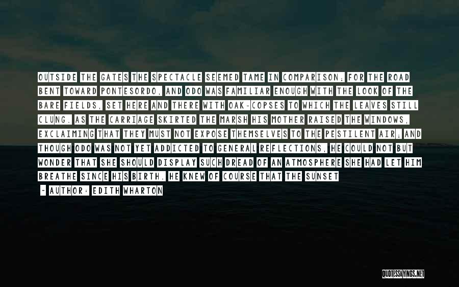 Edith Wharton Quotes: Outside The Gates The Spectacle Seemed Tame In Comparison; For The Road Bent Toward Pontesordo, And Odo Was Familiar Enough