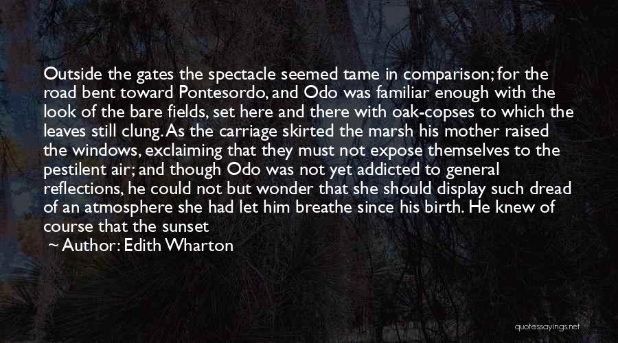 Edith Wharton Quotes: Outside The Gates The Spectacle Seemed Tame In Comparison; For The Road Bent Toward Pontesordo, And Odo Was Familiar Enough