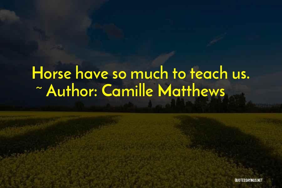 Camille Matthews Quotes: Horse Have So Much To Teach Us.