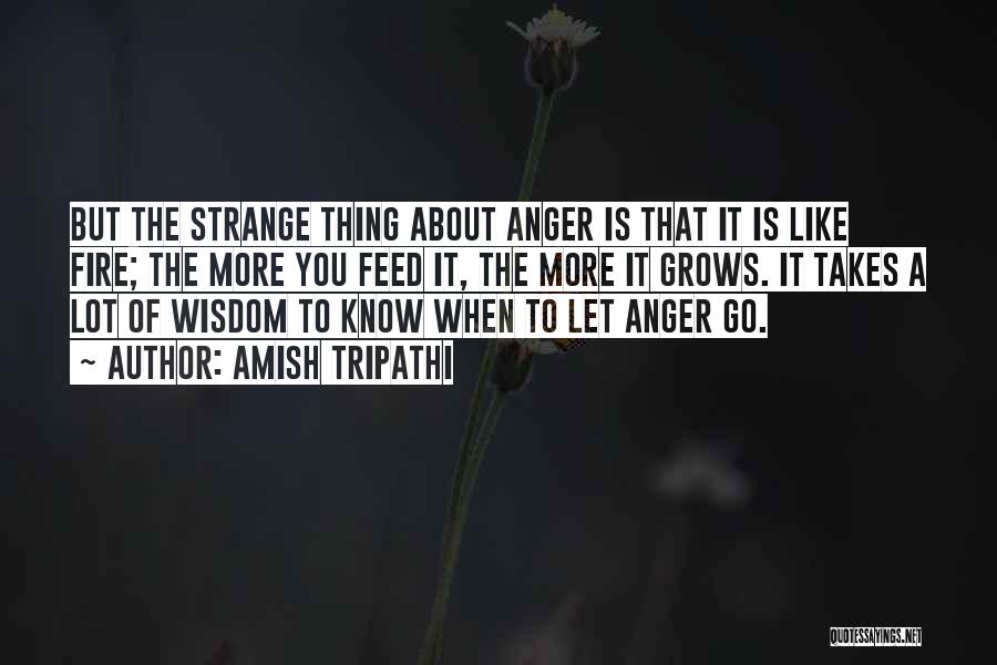 Amish Tripathi Quotes: But The Strange Thing About Anger Is That It Is Like Fire; The More You Feed It, The More It