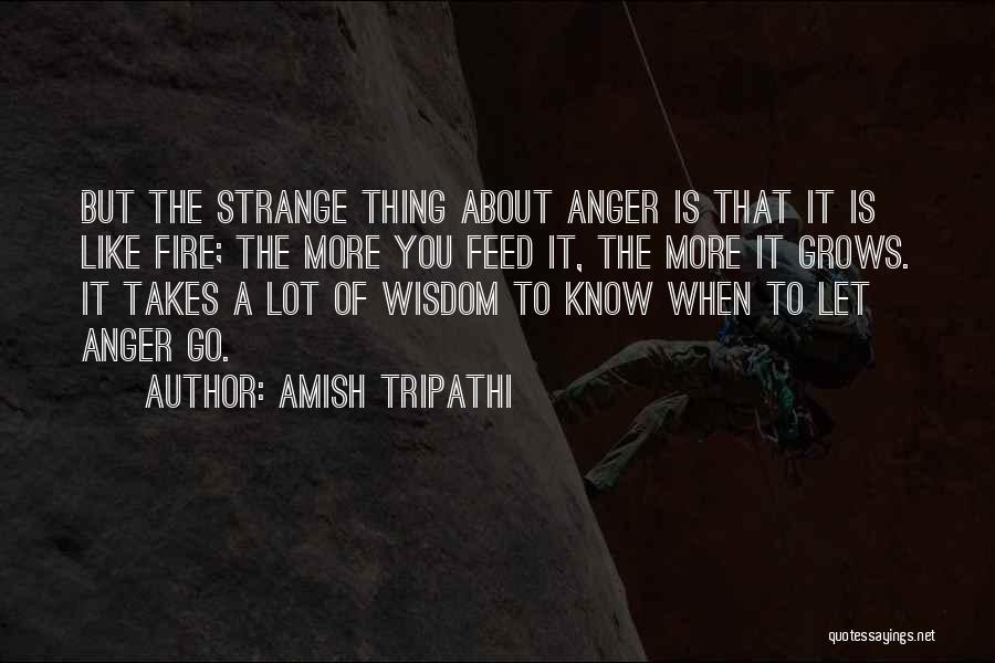 Amish Tripathi Quotes: But The Strange Thing About Anger Is That It Is Like Fire; The More You Feed It, The More It