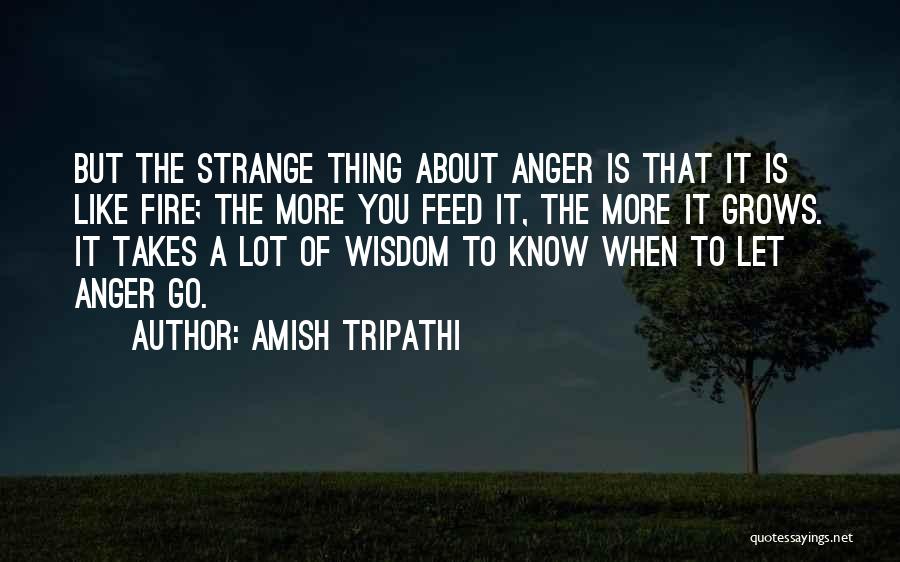 Amish Tripathi Quotes: But The Strange Thing About Anger Is That It Is Like Fire; The More You Feed It, The More It