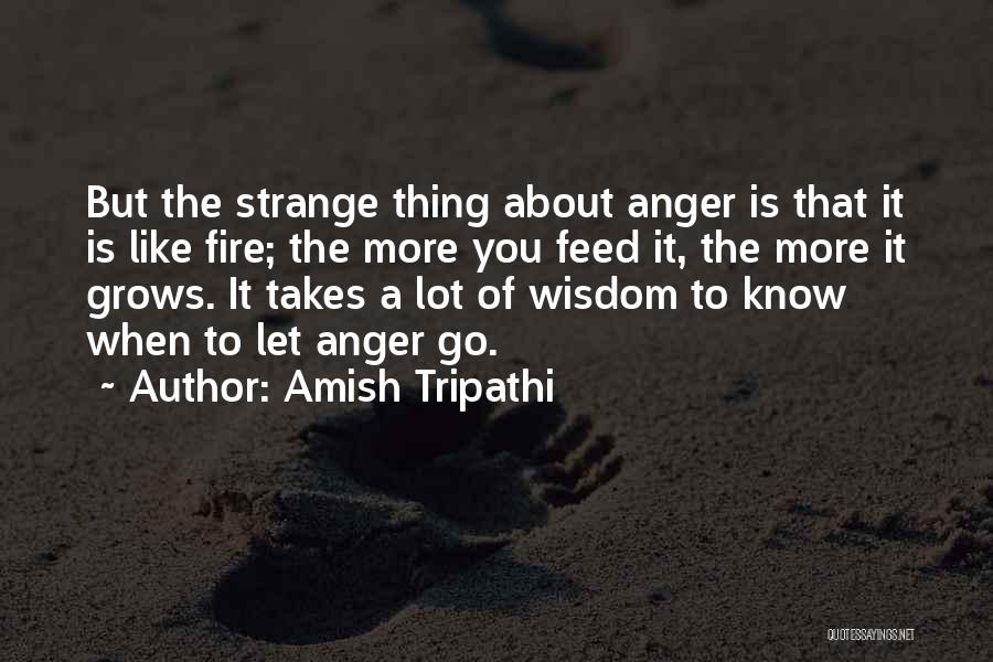 Amish Tripathi Quotes: But The Strange Thing About Anger Is That It Is Like Fire; The More You Feed It, The More It