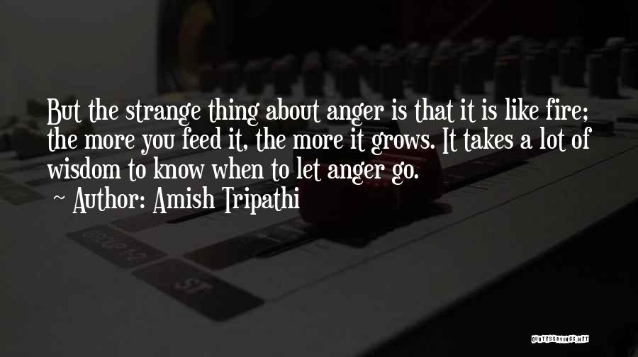 Amish Tripathi Quotes: But The Strange Thing About Anger Is That It Is Like Fire; The More You Feed It, The More It