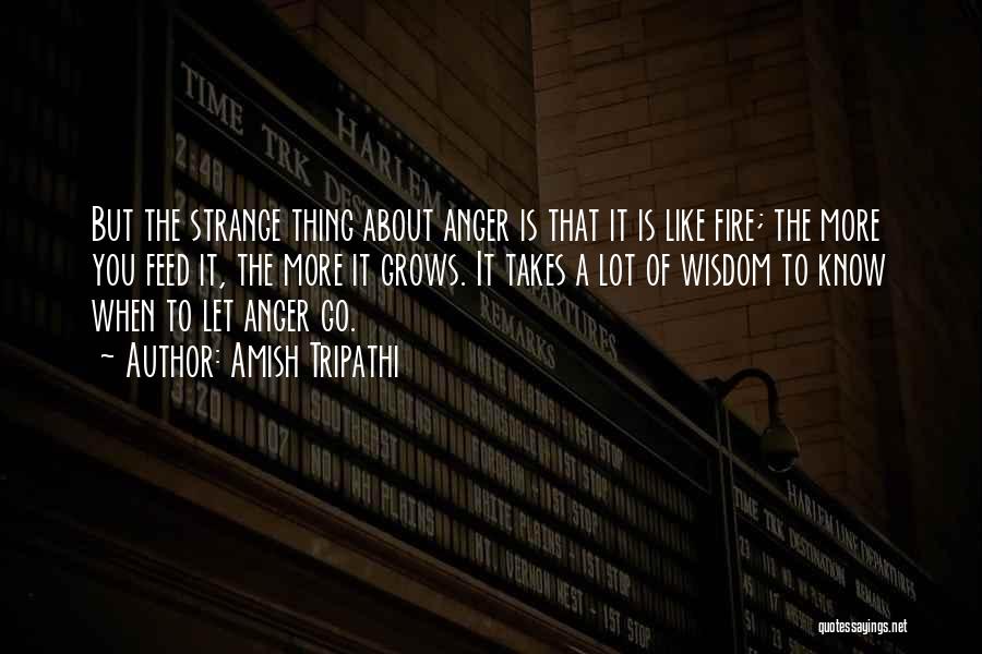 Amish Tripathi Quotes: But The Strange Thing About Anger Is That It Is Like Fire; The More You Feed It, The More It