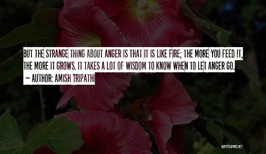 Amish Tripathi Quotes: But The Strange Thing About Anger Is That It Is Like Fire; The More You Feed It, The More It