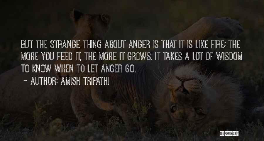 Amish Tripathi Quotes: But The Strange Thing About Anger Is That It Is Like Fire; The More You Feed It, The More It