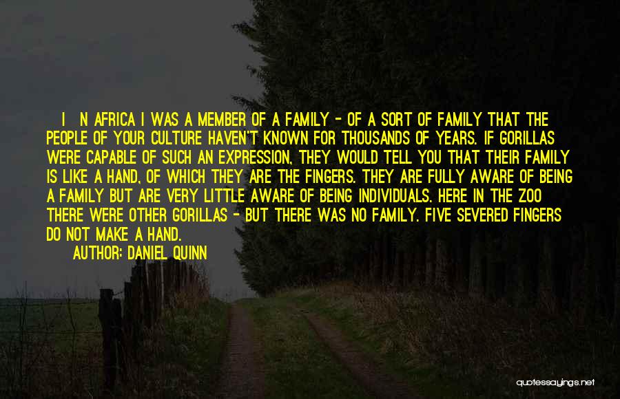 Daniel Quinn Quotes: [i]n Africa I Was A Member Of A Family - Of A Sort Of Family That The People Of Your