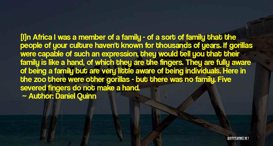 Daniel Quinn Quotes: [i]n Africa I Was A Member Of A Family - Of A Sort Of Family That The People Of Your