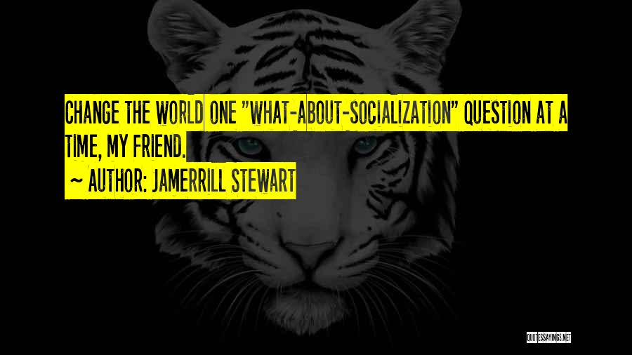 Jamerrill Stewart Quotes: Change The World One What-about-socialization Question At A Time, My Friend.