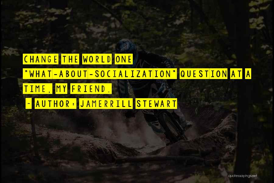 Jamerrill Stewart Quotes: Change The World One What-about-socialization Question At A Time, My Friend.