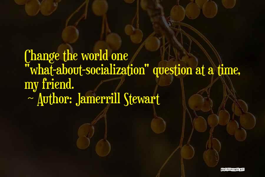 Jamerrill Stewart Quotes: Change The World One What-about-socialization Question At A Time, My Friend.